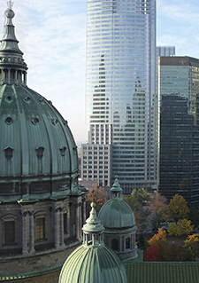 View of the buildings in downtown Montreal