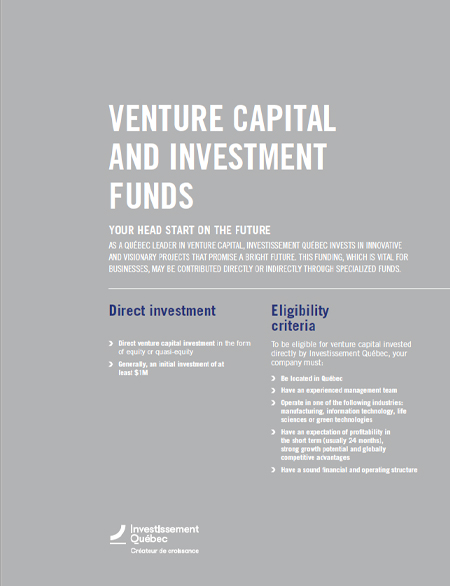 Cover of the document Venture Capital de risque and Investment Funds