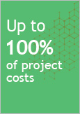 Illustration indicating Up to 100% of project costs