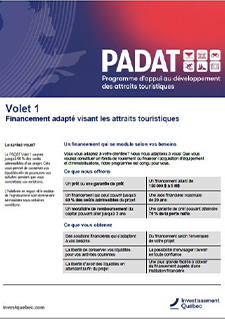 Couverture du document PADAT - Financement adapté visant les attraits touristiques 