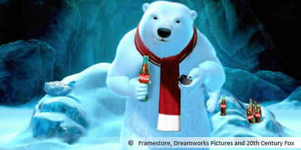 Image d'une publicité de Coca Cola Polar Bear, courtoisie de Framestore