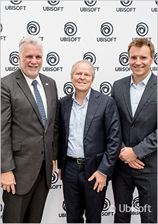 From left to right: Philippe Couillard, Yves Guillemot and Yannis Mallat