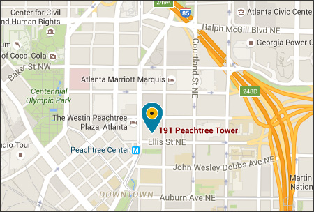 Google map showing the Atlanta office.