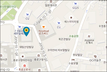 Carte Google du bureau de Séoul.