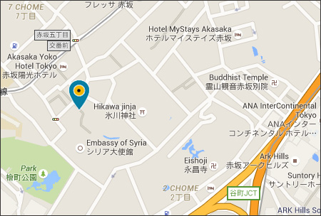 Carte Google du bureau de Tokyo.