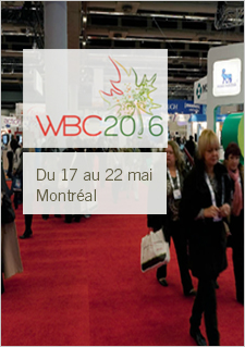 Logo du World Bio Congress -Texte indiquant : Du 17 au 22 mai à Montréal