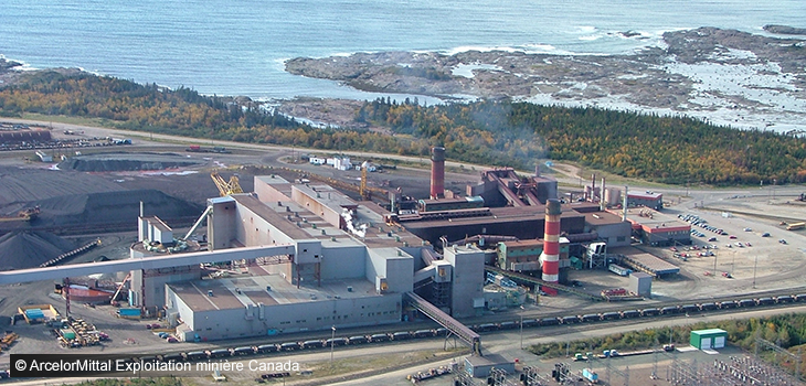 Photo of the ArcelorMittal's facilities on the Côte-Nord