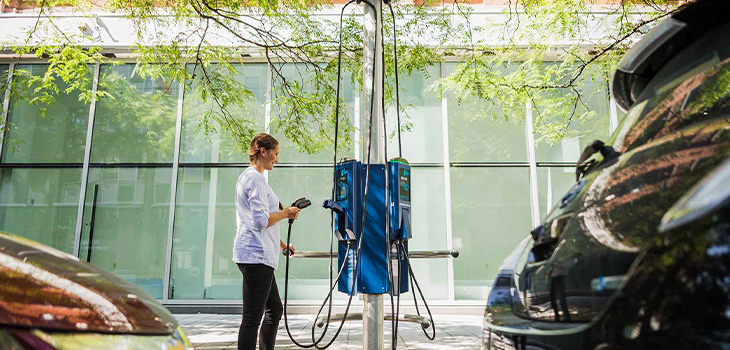 Photo of a charging unit for electric and hybrid cars