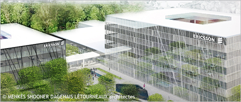 Maquette du futur centre de R-D d’Ericsson à Montréal.