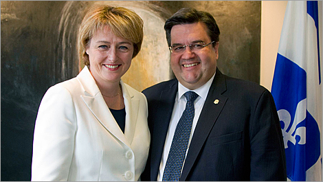 From left to right: Dominique Poirier, Québec Delegate General in New York, and Denis Coderre, Mayor of Montréal.