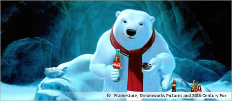 Picture of an advertising of Coca Cola Polar Bear, courtesy of Framestore