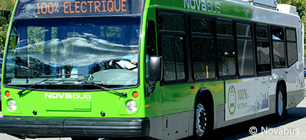 Photo d’un autobus électrique de Nova Bus, courtoisie de Nova Bus