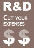 Illustration indicating “R&D: Cut your expenses”