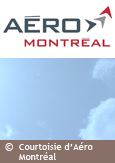 Logo d’Aéro Montréal avec ciel en arrière-plan, courtoisie d'Aéro Montréal
