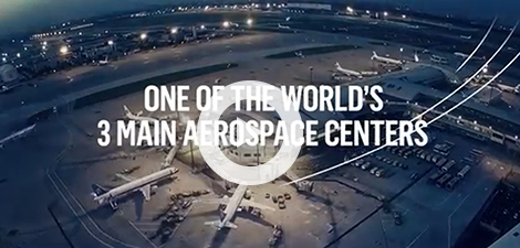 Screenshot of a promotional video on the Quebec aerospace sector