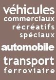 Une illustration indiquant « véhicules commerciaux, récréatifs et spéciaux, automobile et transport ferroviaire »