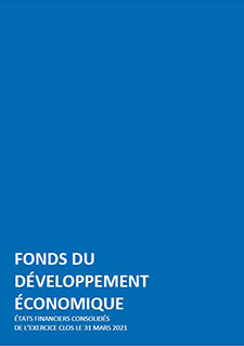 Illustration de la couverture du document Fonds du développement économique au 31 mars 2021