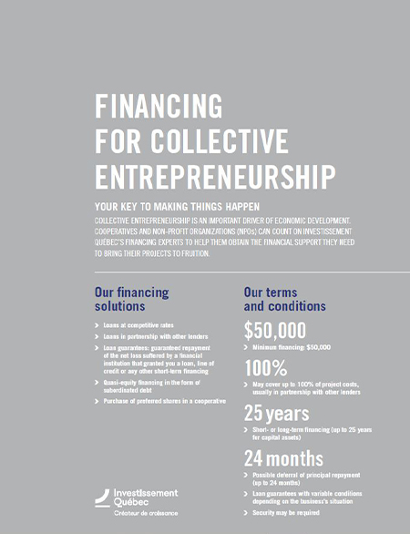 Cover of the document Financing for collective entrepreneurship
