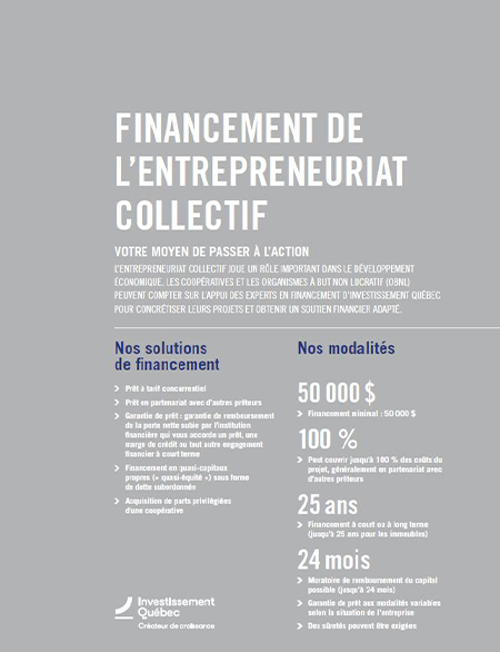 Illustration de la couverture du document Financement de l'entrepreneuriat collectif