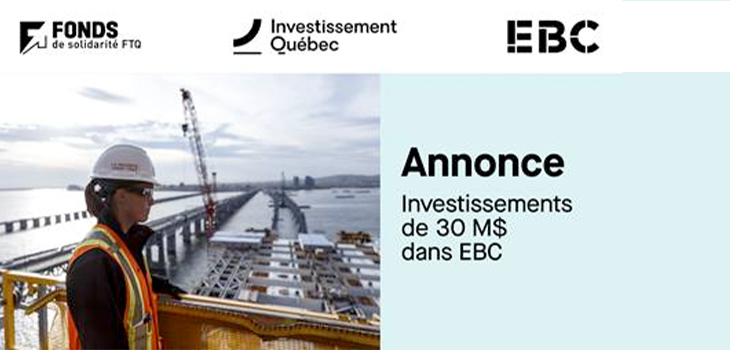 logos : FTQ, Investissement Québec, EBC