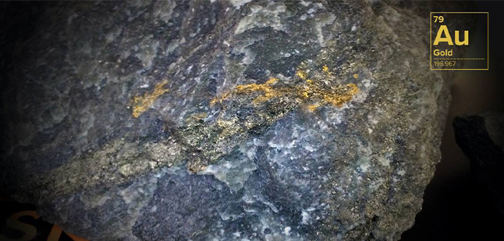 Photo d'un minerai contenant de l'or