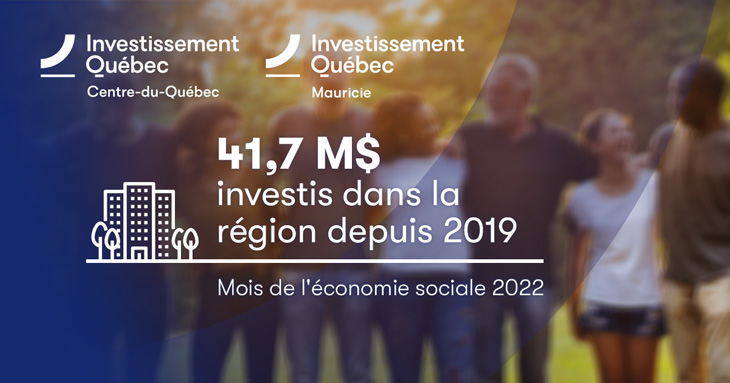 Bannière Investissement Centre-du-Québec – Mauricie, mois de l’économie sociale