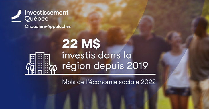 Bannière Investissement Québec – Chaudière-Appalaches, mois de l’économie sociale