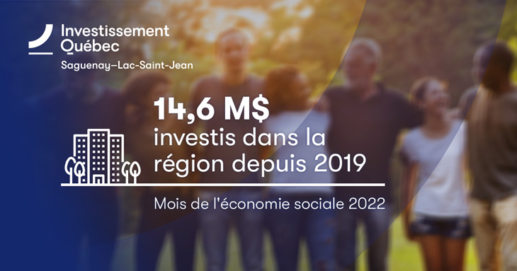 Bannière Investissement Québec – Saguenay-Lac-Saint-Jean, mois de l’économie sociale