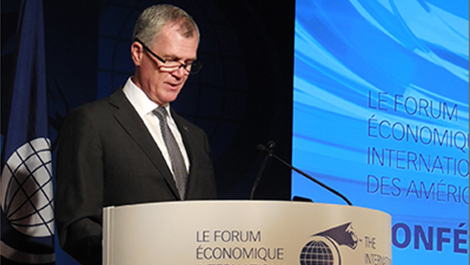 Photo de Pierre Gabriel Côté, PDG d'Investissement Québec, à la Conférence de Montréal 2015