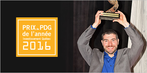 David Hervieux, lauréat du Prix PDG de l’année Investissement Québec 2016