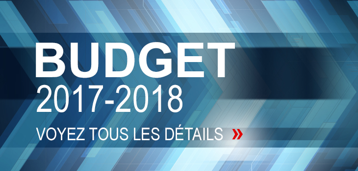 Illustration indiquant « Budget 2017-2018. Voyez tous les détails »
