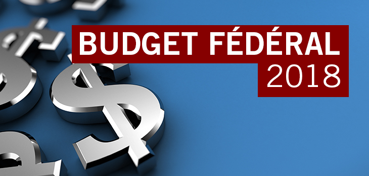 Photo concept : Signes de dollars sur fond bleu avec le texte Budget fédéral 2018