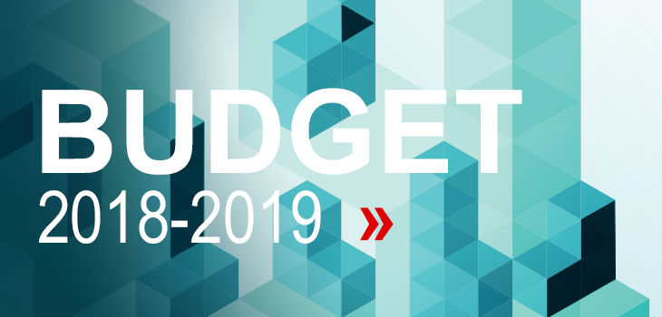 Illustration indiquant « Budget 2018-2019. Voyez tous les détails »