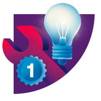 Une médaille, un outil et une ampoule