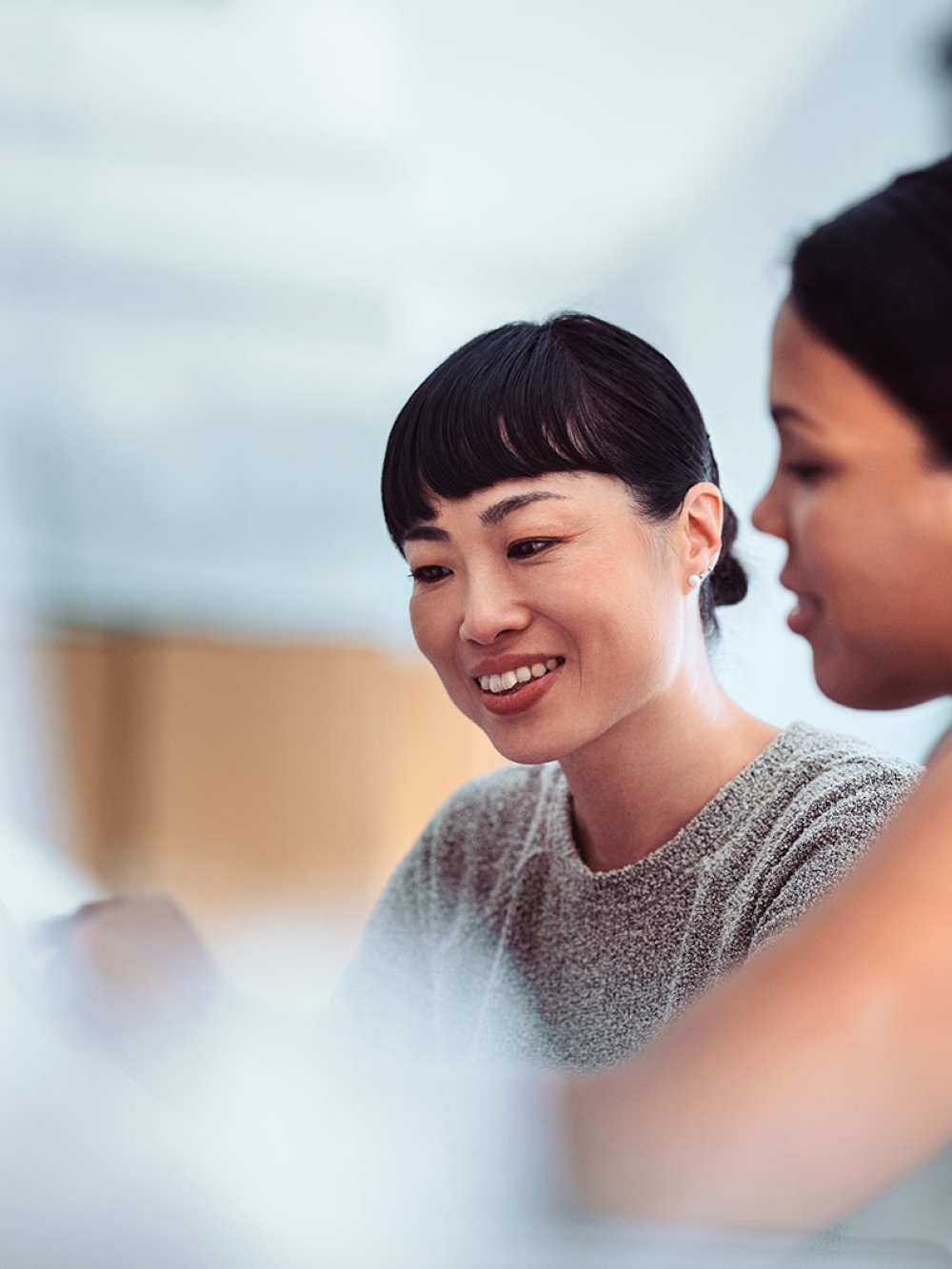 Une conseillère en financement conseille une cliente