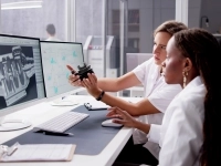 Deux femmes observant une pièce