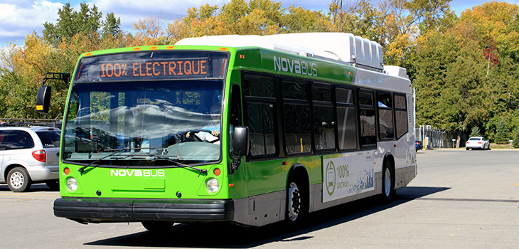 Photo d’un autobus électrique Nova Bus